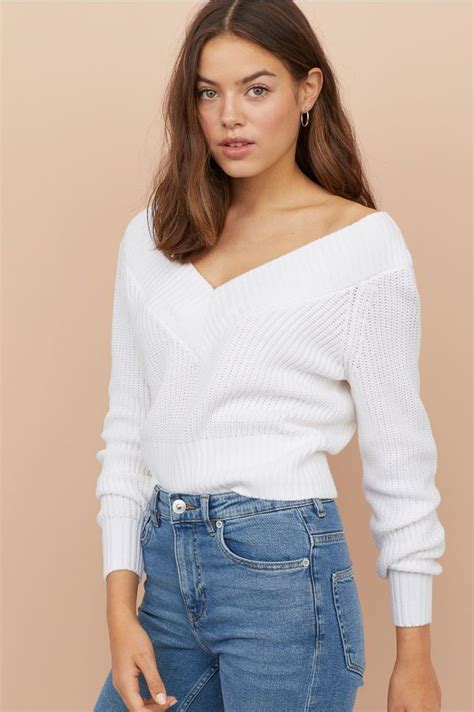 h&m sweater white